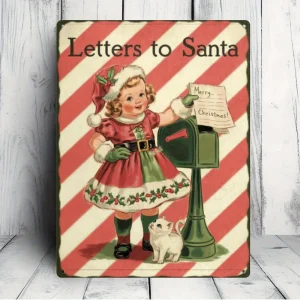 1PC 8x12 Inch Letter To Santa - Vintage Iron Painting Durable Rustproof