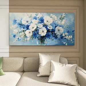 1.5-Inch Thick Pine Solid Wood Frame, Canvas Wall Art,