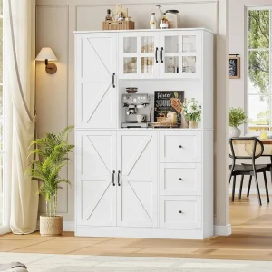 Farmhouse Pantry Cabinet, storage Cabinet