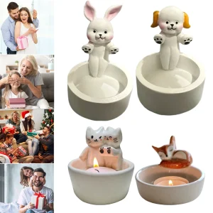 Cat/Dog/Rabbit/Fox Aromatherapy Holder Warming Paws Candlestick Holder