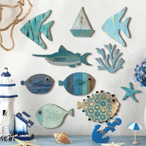 Handcrafted Wooden Ocean Wall Decor