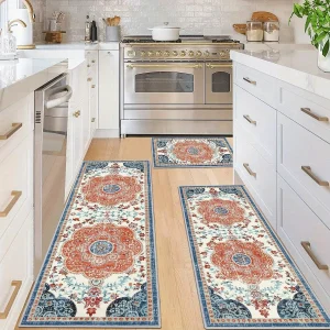 3 pcs set floor mat Bohemian style rugs  Non-slip comfortable washable office bedroom corridor