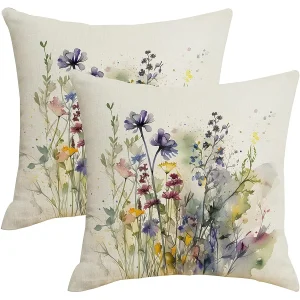 Watercolor Wildflower Pillow: Cozy, Vibrant Home Decor
