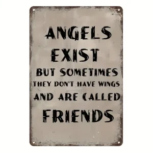 Inspirational Angel Quotes Iron Wall Decoration Vintage Style Metal Plate for Home Office Farmhouse Garden 8X12 Inches